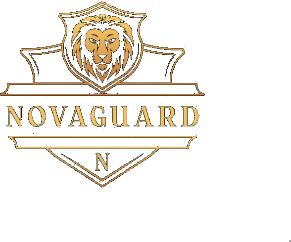 NovaGuard Security crest — gold lion on shield